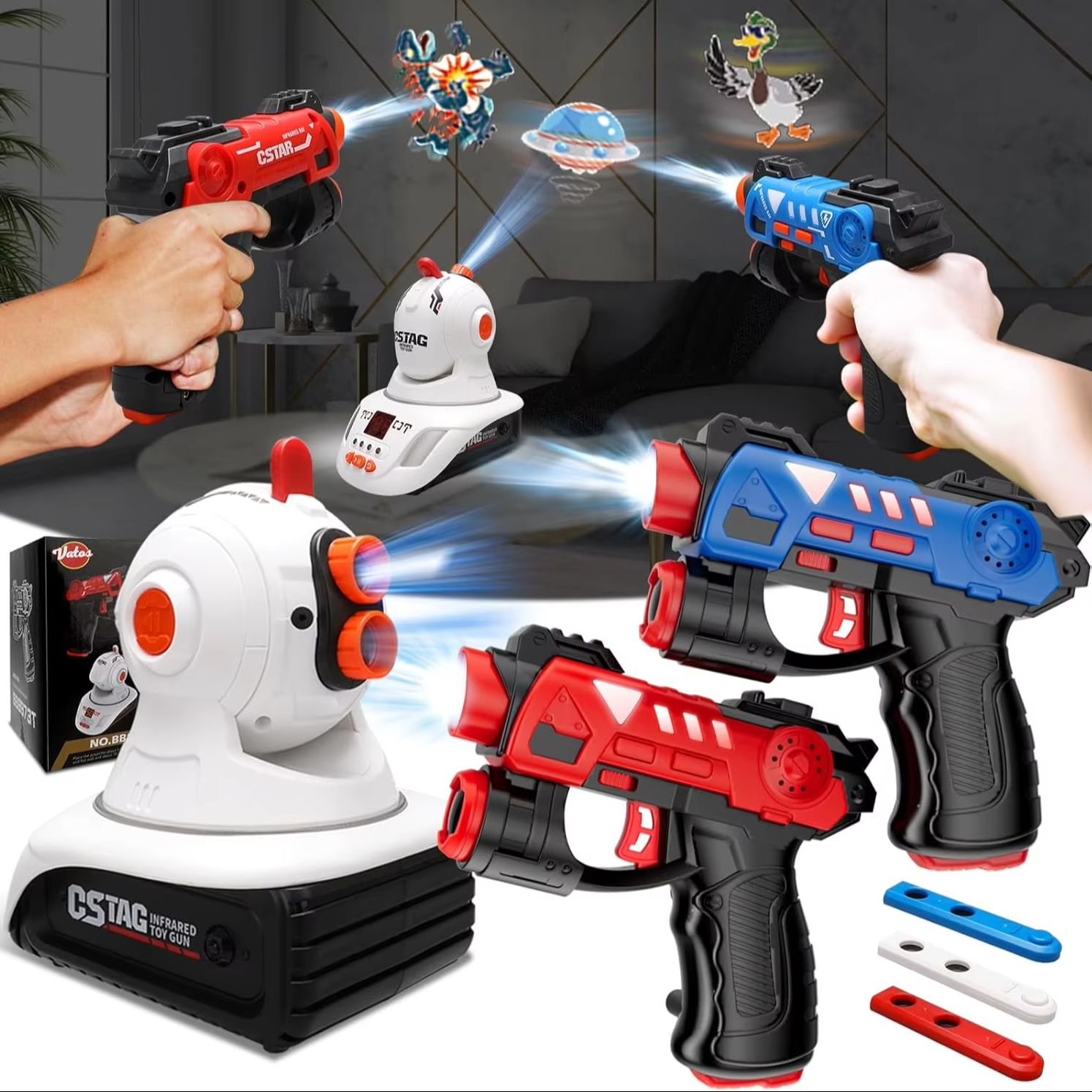 Laser Tag Set Kids - VATOS Kızılötesi Lazer Etiketi Projektör Ördek