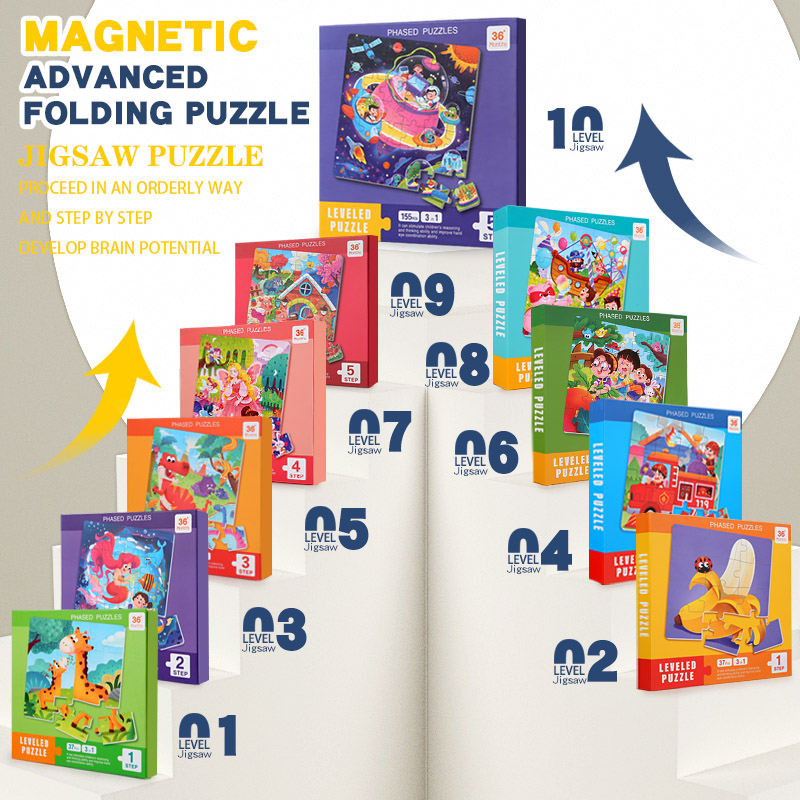 Kids Quiet Toys - Çocuklar için Manyetik Ahşap Bulmaca Karikatür
