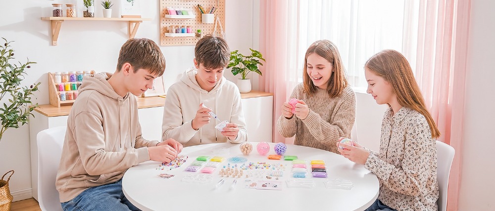 Slime Making Kit - 6cm Top Kaplamaları DIY Stres Topu