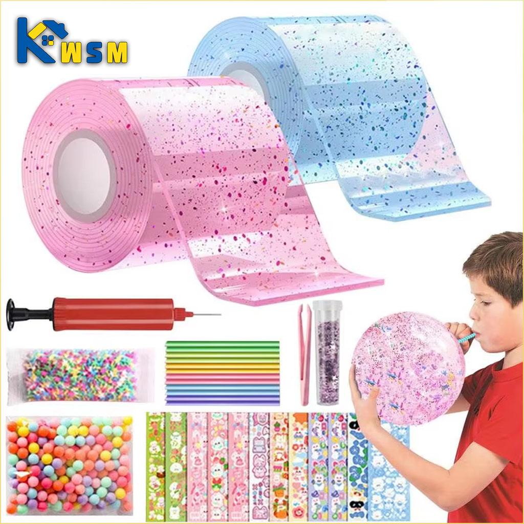 Slime Making Kit - Simli Nano Yapıştırıcı Seti Kabarcık Üfleyici